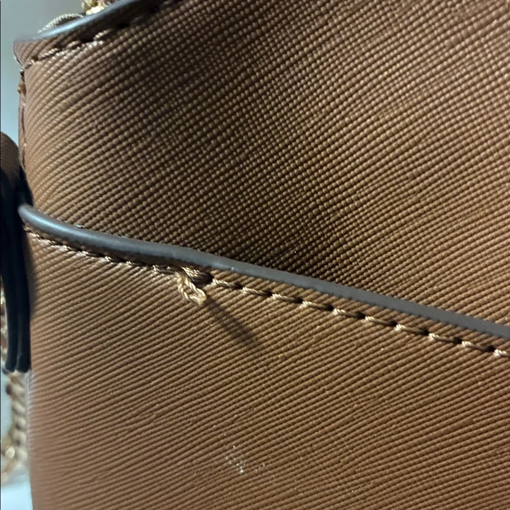 Anne Klein Chestnut Brown Saffiano Crossbody with Matching Wallet